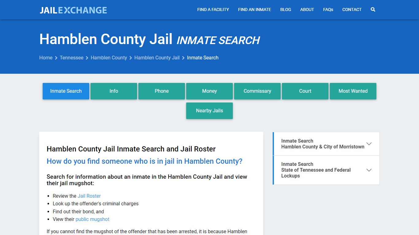 Inmate Search: Roster & Mugshots - Hamblen County Jail, TN